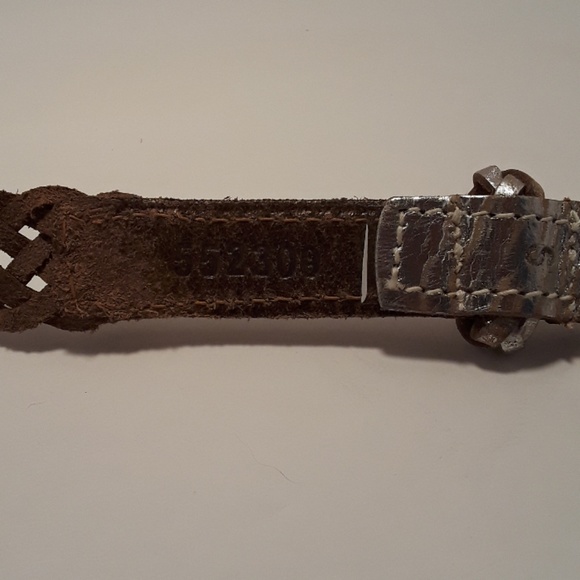 Michael Kors silver braided leather belt - Picture 3 of 3